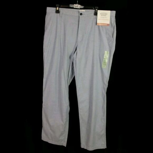 DOCKERS STRAIGHT FIT WASHED KHAKI STRETCH FOR PERFORMANCE 38/32 $58 NWT BLue - Picture 1 of 6